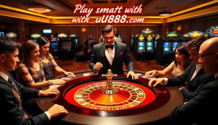 Experience the thrill of roulette at uu88.com with players engaged in high-stakes betting on a vibrant casino night.
