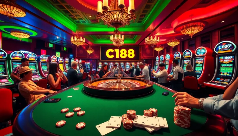 Experience the thrill of the casino with C168 roulette and lively gambling action at vibrant tables.