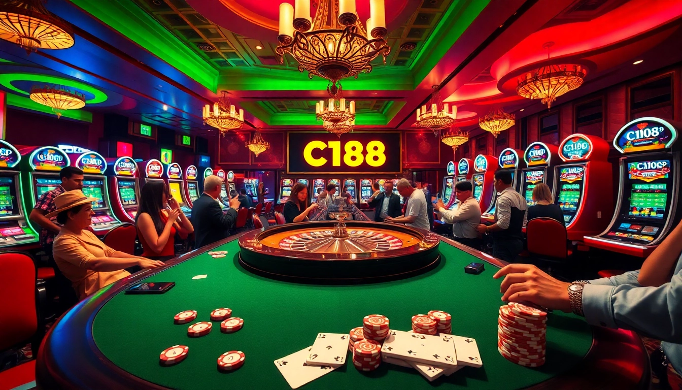 Experience the thrill of the casino with C168 roulette and lively gambling action at vibrant tables.
