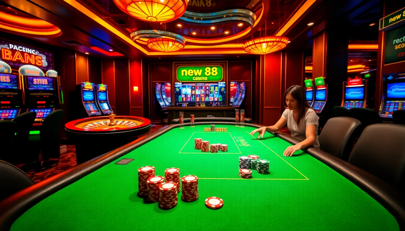 Experience the thrill of a casino with new 88 betting tables, vibrant slot machines, and immersive gambling action.