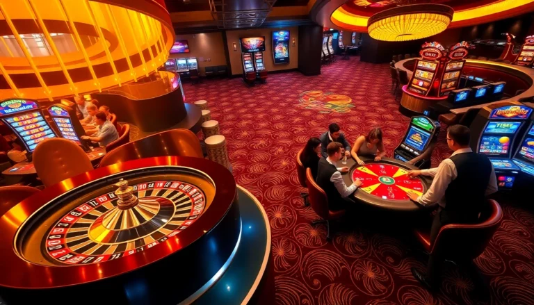 LC88's vibrant casino scene with players at a roulette wheel and cheering for exciting wins.